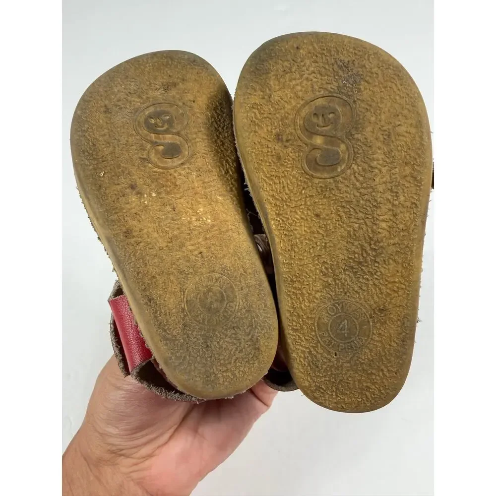 Salt Water Original Red Leather Sandals Size 4 Toddler
